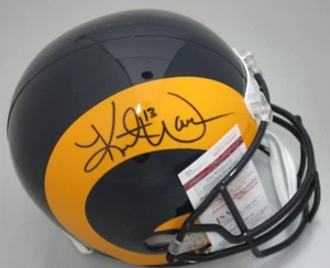 St. Louis Rams KURT WARNER Signed Replica Full Size Throwback Helmet AUTO JSA - Picture 1 of 1