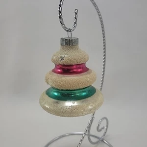 Shiny Brite Ornament 2 5/8" UFO rosa grün Glimmer - Bild 1 von 6