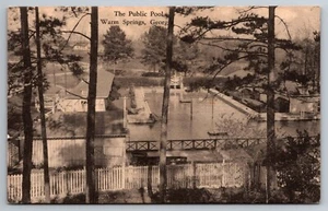Öffentliches Schwimmbad in Warm Springs Georgia Albertype Postkarte N932 - Bild 1 von 2