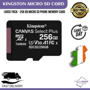 Kingston 256GB Class 10 MicroSD Card – For Phone/Tablet Memory Card – Loose Pack - Zdjęcie 1 z 2