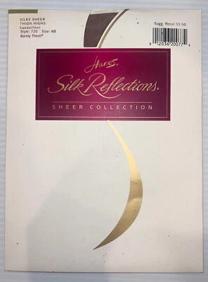 Sandalia Hanes Silk Reflections 720 1996 vintage hasta el muslo talla AB ¡Pantimedias! Foto 1 de 3