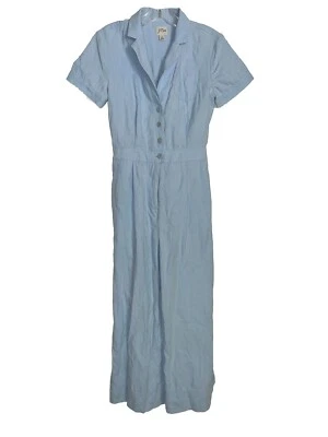 Mono de pierna ancha J.Crew en mezcla de lino en cambray descolorido talla 0 Foto 1 de 4