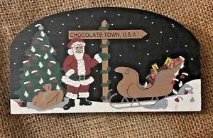 Vintage Pennsylvania Hershey Chocolate Santa Claus Caramelo Navidad Madera Modelo Pa - Imagen 1 de 8