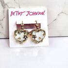 Betsey Johnson Clear, Puffy Heart Earrings