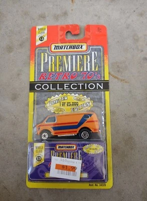Matchbox Premiere Retro 70’s World Class Series 13 Orange Chevy Van NEW - Image 1 of 3