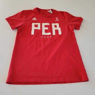 Camiseta Adidas Copa Mundial de la FIFA Perú Fútbol Fútbol Talla Mediana Roja Usada en Excelente Condición Foto 1 de 4