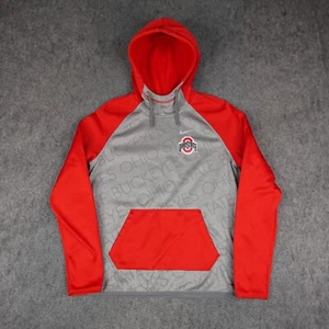 Ohio State Buckeyes Hoodie Womens Medium Gray Red Nike Therma Fit Sweater NCAA - Picture 1 of 10