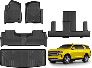 Floor Mats & Mat for Chevrolet/Chevy Tahoe/GMC Yukon 7 Seater 2021-2025 5Pcs - Picture 1 of 7