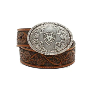 Ariat Boys Handsome Floral Embossed Tan Western Belt A1300208 - Picture 1 of 1