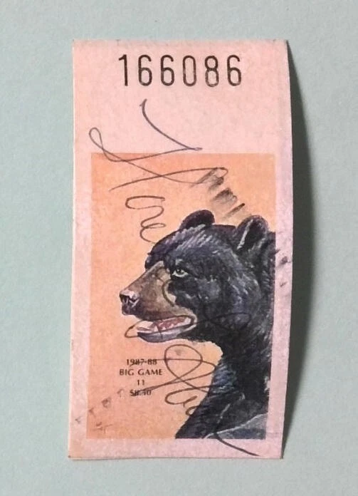 1987 New York Resident Big Game Deer Hunting Fishing License Permit Stamp - Image 1 of 1