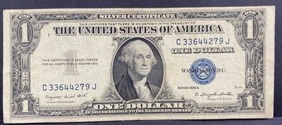 U.S., 1935 G, $1.00 Silver Certificate, Currency Note, Circulated - Image 1 of 2