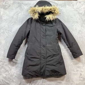 Uniqlo Damen Gr. XS Ultra Warm Daunen Kurz Parka Mantel Fell Kapuze Jacke Schwarz - Bild 1 von 12