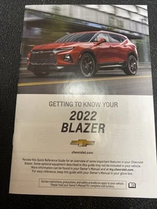 2022 CHEVROLET BLAZER GETTING TO KNOW YOUR 22 CHEVY BLAZER OWNERS MANUAL - Picture 1 of 1
