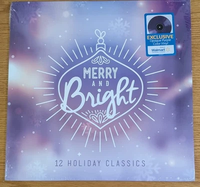 MERRY AND BRIGHT 12 HOLIDAY CLASSICS - OPAQUE PURPLE  - VINYL LP - R43 - Image 1 of 2