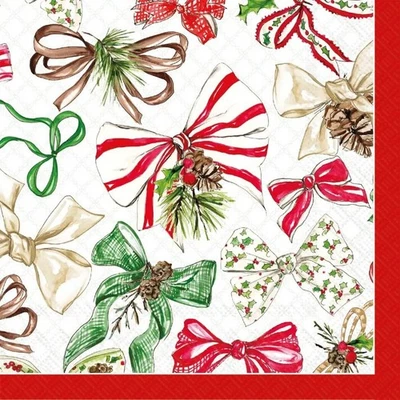 IHR Christmas Bows Paper Cocktail Napkins, 20Ct - Image 1 of 3