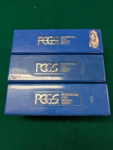 Menge 3 Offizielle PCGS 20 Münzplatten Blau Kunststoff Aufbewahrungsbox Lot - Bild 1 von 7