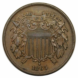 1865 2 Cent Piece - Picture 1 of 2