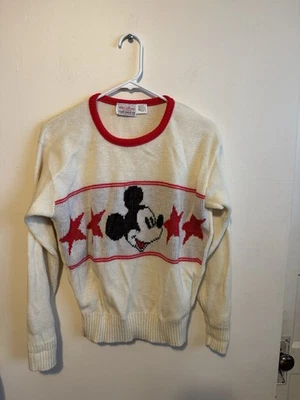 Suéter Vintage Años 70 Cliff Engle Acrílico Estrellas Mickey Mouse Adulto Mediano Foto 1 de 4