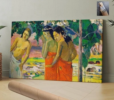 Women Nude Female Paul Gauguin Three Tahiti Tahitian Figurative 30X18Inch - Image 1 of 3