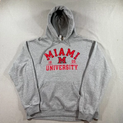 Miami Redhawks Pullover Hoodie Mens Medium Gray Fleece Sweatshirt University - Image 1 of 4