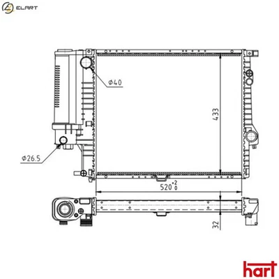 RADIATOR ENGINE COOLING 602 084 FOR BMW M52B20 2.0L M52B28 2.8L M52B25 2.5L 6cyl - Image 1 of 4