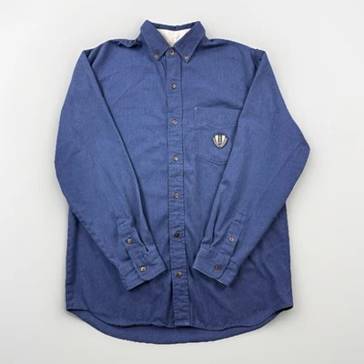 Y2K Bugle Boy 90s Preppy Blue Button Down Shirt Classic Menswear M - Image 1 of 4