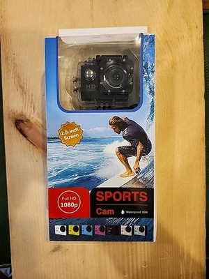 Action Cam 1080P 12MP Sports Cam Full HD 2.0" Waterproof 30m/98 w Mounts NIB  - Image 1 of 4