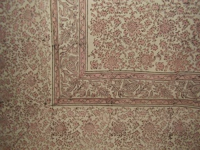 Colcha tapiz de algodón con estampado de bloques de cadena de margaritas 108" x 88" rosa reina completa Foto 1 de 2