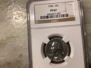 1958 Silver Proof Washington Quarter PF67 - Picture 1 of 2