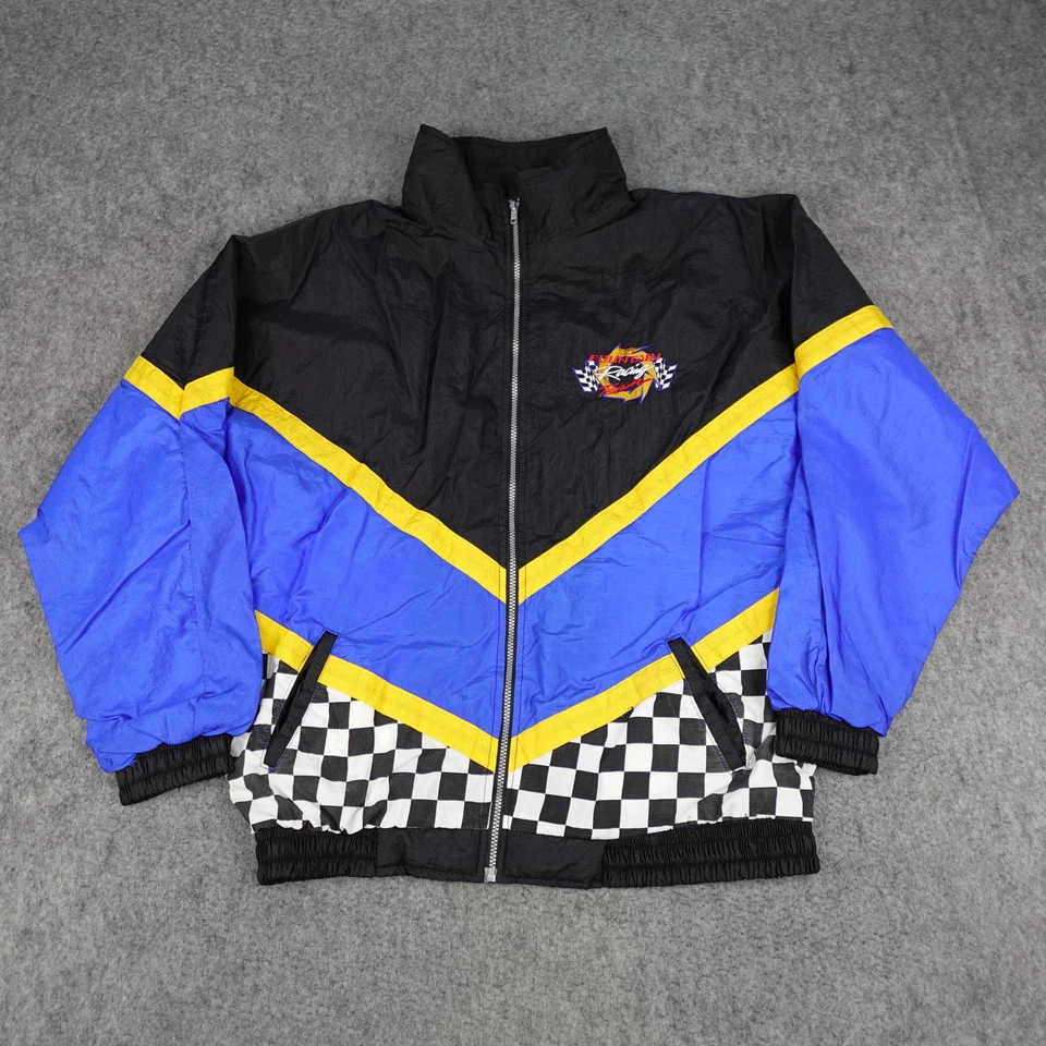 Vintage Boat Racing Jacket Mens 2XL Black Blue Fountain Team Powerboat Flag 90s - Image 1 of 4