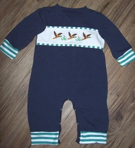 Niño 6 M: Boutique HONEY FRIJOL BORDADO PATOS ÁNADES REALES Mono Mameluco LkNu - Imagen 1 de 3