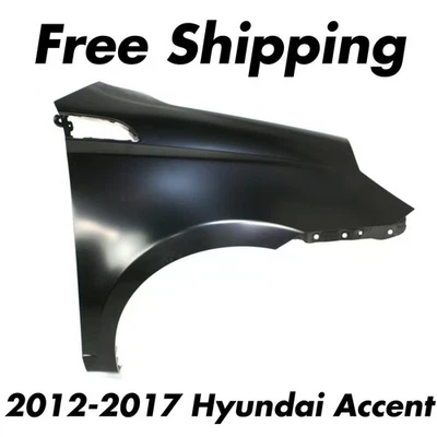 Para-lama dianteiro aço com primer lado direito do passageiro para 2012-2017 Hyundai Accent - Imagem 1 de 3