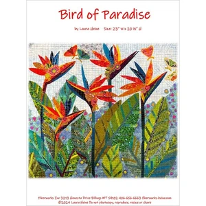 BIRD OF PARADISE ~ Laura Heine Collage Quilt Pattern ~ 23"W x 20.5"H Finished Sz - Picture 1 of 3