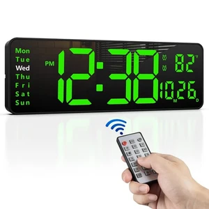 16-inch Digital Wall Clock with Remote Control, Large Display Digital Clock w... - Picture 1 of 7