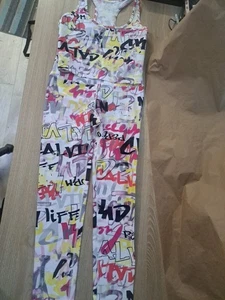 Calvin Klein Performance Wick Graffiti Set Leggings & Top Yoga Workout Small  - Bild 1 von 22