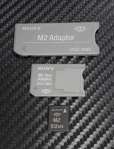 512MB Memory Stick / Pro / Duo Card - For Cybershot DSC Camera M2 + X2 Adapters - Picture 1 of 2