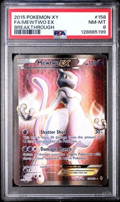2015 POKEMON XY BREAKTHROUGH MEWTWO EX #158 PSA 8 NEAR MINT #128885199 - Image 1 of 2