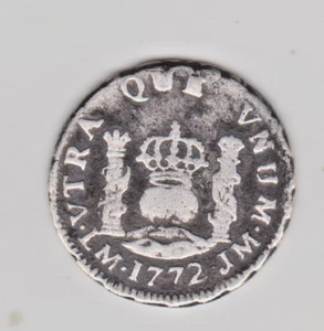 PERU, Lima, pillar ½ real, Charles III, 1772 JM, very rare, KM-60; Cal-126. 1.6G - Picture 1 of 4