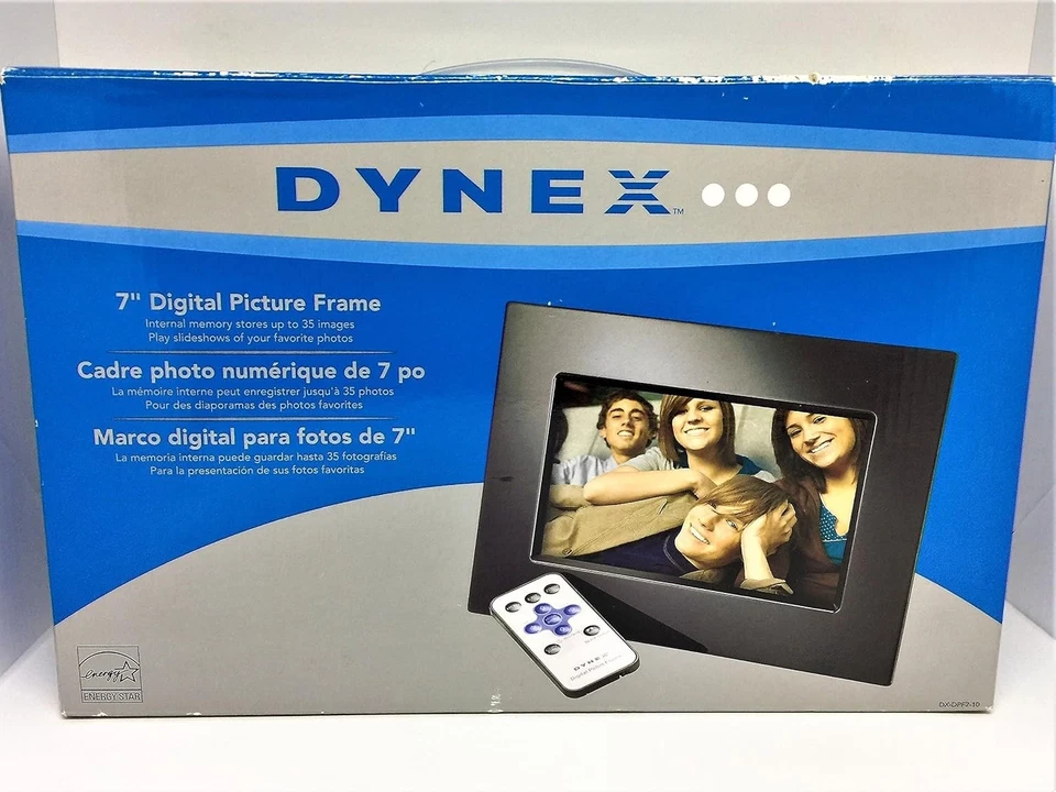 Dynex 7” Digital Picture Frame 16X9 with Remote DX-DPF07-12L - Image 1 of 2