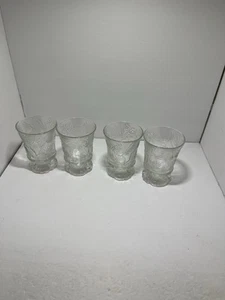 VTG Tiara Indiana Glass Clear Ponderosa Pine 9 oz. 4 5/8" Footed Juice Tumbler - Picture 1 of 6