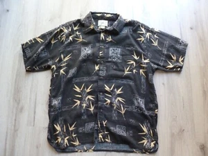 Big Dogs Hawaiian Shirt L Black Bamboo Big Dogs Print Button Beach Festival - Picture 1 of 7