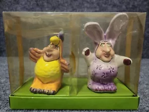 Salt & Pepper People Jesters as Chicken and Bunny Salt & Pepper Shakers - Picture 1 of 10