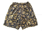 August 100% Silk Black Yellow Floral Pocket High Rise Pleat Short Women XS