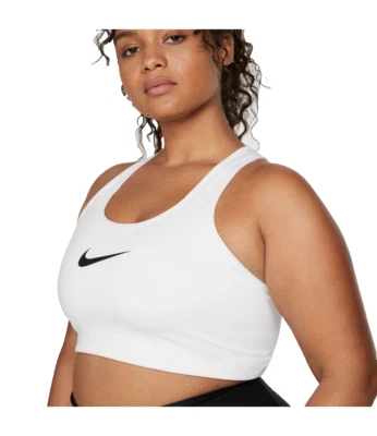 NEW! Nike [1X] Swoosh Bra Women's Yoga/Pickleball Plus Size, White, BQ0973-100 - Image 1 of 2