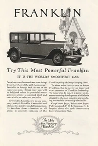 Original 1927 Franklin Sedan Cars- Original Print Advertisement (10 in x 6.5 in) - Picture 1 of 4