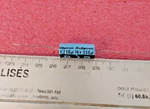 10pcs 330uF 16V AXIAL Alu Electrolytic Capacitor Rubycon - Imagen 1 de 3