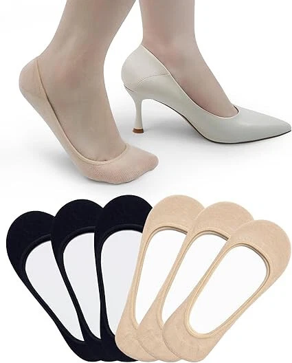 2 pares de calcetines invisibles de silicona antideslizantes de silicona para damas desnudas de encaje  Foto 1 de 1