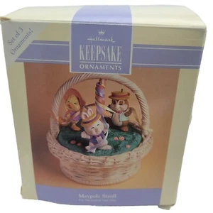 Hallmark Maypole Stroll 1993 Colección Primavera 3 Mini Adornos En Cesta - Imagen 1 de 6