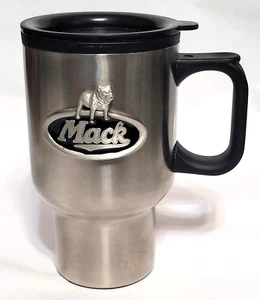 MACK TRUCKS ACERO INOXIDABLE 16 OZ. TAZA DE CAFÉ DE VIAJE con LOGOTIPO ELEVADO - Imagen 1 de 7