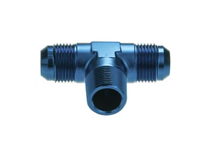 3/8 NPT to AN8 JIC Flare T-PIECE Tree Fuel Oil Adapter Blue - Picture 1 of 8